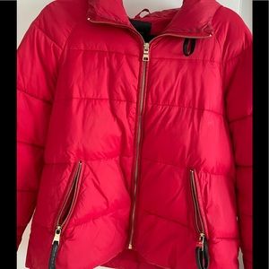 Zara red puffer jacket